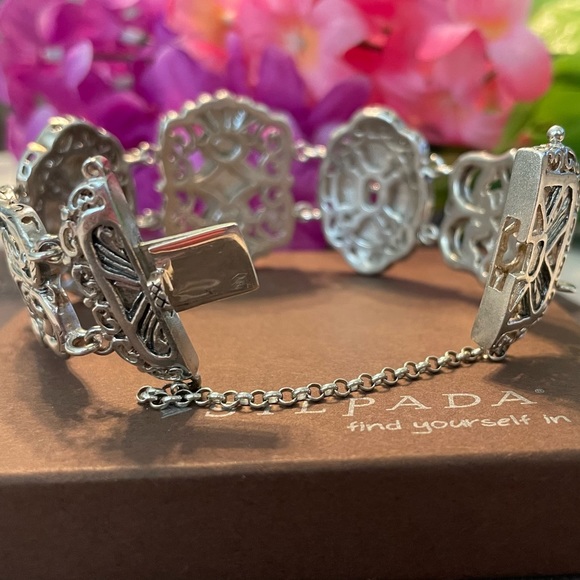 Silpada Sterling Silver Story Book Intricate Artisan Design Bracelet B2907 - Picture 6 of 15